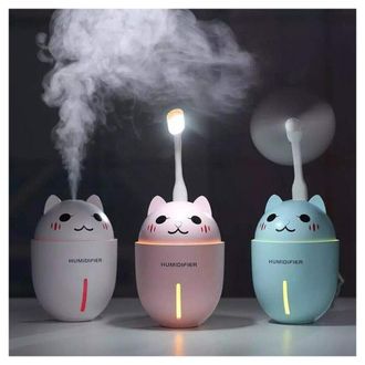 Trade Shop Trade Shop - Umidificatore Usb 3in1 Ultrasuoni Micetto Gatto 320ml Aromaterapia Diffusore
