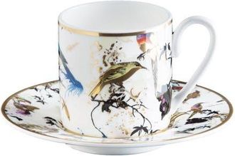 Roberto Cavalli Coffee Cup & Saucer with Luxury Box in Gardens Birds at Nordstrom