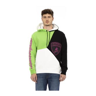 Automobili Lamborghini Hoodie met Schildlogo - Heren - Hoodies - Veelkleurig - S - Leer - Hoodies & sweatvesten