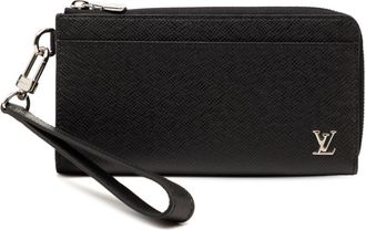 Louis Vuitton Taiga Black Noir Leather Long Wallet (Bi-Fold) (Pre-Owned)