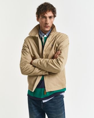 GANT Kurzjacke GANT COTTON WINDCHEATER JACKET, Herren, Gr. L, gr&uuml;n (schwarz khaki), Twill, Obermaterial: 100% Baumwolle. Futter: 100% Baumwolle. &Auml;rmelfutte