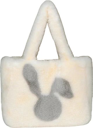 Generic Wool bag large capacity autumn and winter cute cartoon handbag crossbody bag(white,43 * 30 * 12cm)