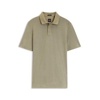 BOSS Cotton polo shirt with two-tone jacquard