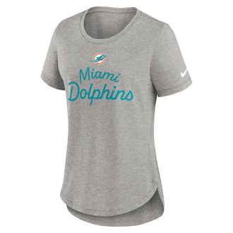 Nike Miami Dolphins Script Nike Womens NFL T-Shirt in Grey | NKMV06G9P-EVH