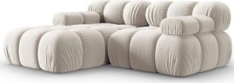 MICADONI Modulares 3-Sitzer Designsofa Bellis - Samtbezug