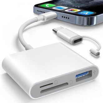 No Brand Lector De Tarjetas Sd Para Iphone, Lector De Tarjetas De Memoria Con Adaptador Usb Para C&aacute;mara, Plug-and-play, Visor De C&aacute;mara De Vida Silvestre, Comp