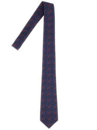 Gucci Stropdas met borduurwerk - Blauw