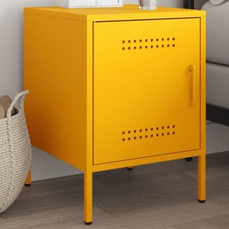vidaXL Bedside Cabinet Mustard Yellow 36x39x50.5 cm Steel Vidaxl