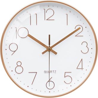 OEM Reloj De Pared, Moderno Reloj Decorativo De 30 Cm En Oro Rosa, Silencioso Para Sala De Estar, Dormitorio, Cocina, Oficina Y Hogar