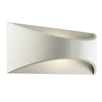 Netlighting Vulcan Integrated LED 1 Light Outdoor Up Down Wall Light Textured Matt White Opal IP65