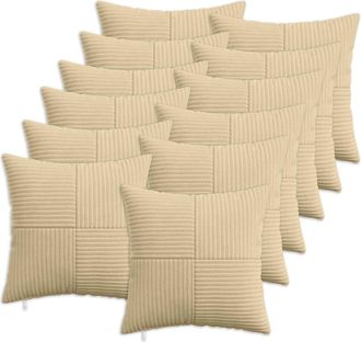 vidaXL Federa 12 Pz Almelo Grigio Verde 40 X 40 Cm Corduroy Vidaxl