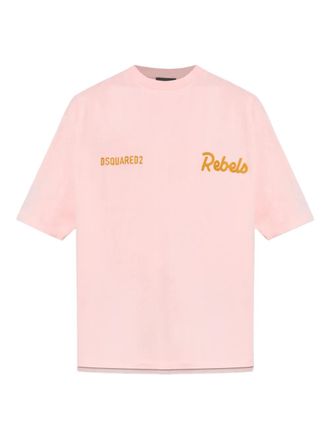 Dsquared2 logo graphic T-shirt - men - Cotton - XXXL - Pink