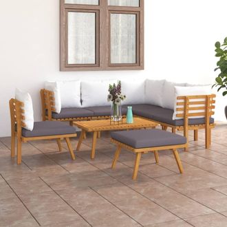 vidaXL Muebles De Jard&iacute;n 8 Piezas Con Cojines Madera Maciza De Acacia Vidaxl