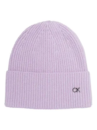 Calvin Klein Re-lo ribbed-knit beanie - women - Viscose/Polyamide/Wool/Cashmere - One Size - Purple