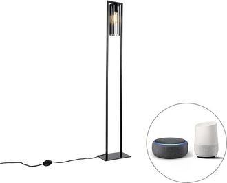 QAZQA Qazqa - Smart Modern Floor Lamp Black Incl. Wifi ST64 - Balenco Wazo