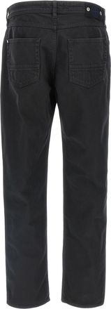 Stone Island Mens Black Cotton Straight-Leg Jeans Clothing