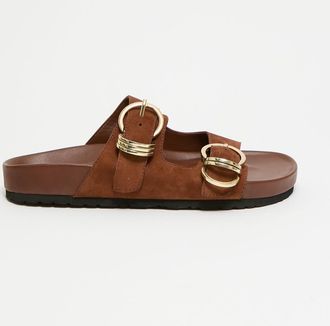 Petite Mendigote Platte sandalen van su&egrave;de met bandjes, CLINK