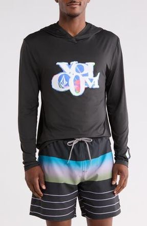 Volcom Crawdad Hooded Long Sleeve Rashguard in Stealth at Nordstrom Rack, Size Xx-Large