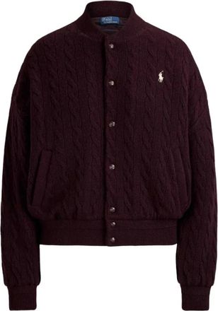 Ralph Lauren Truien & Vesten, Dames, Rood, S, Kabelgebreide Cardigan