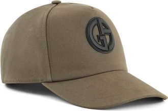 Giorgio Armani logo-appliqué cotton baseball cap - Green