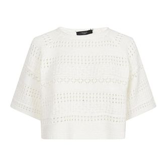 Max Mara Max Mara Weekend Sweaters - Dames - Ronde hals truien - Wit - XS - Katoen - Truien & Vesten