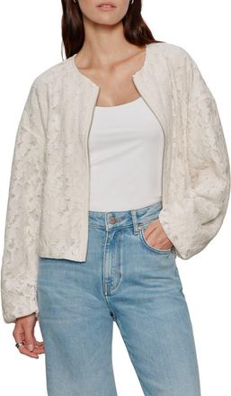 Sanctuary Leila Lace Bomber Jacket in Collagen White at Nordstrom, Size X-Large