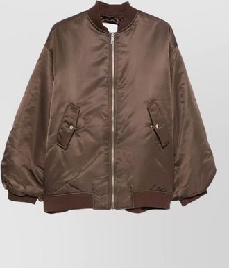 Frankie Shop silk blend coat front pockets long sleeves