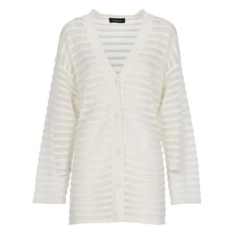 Fabiana Filippi Truien & Vesten, Dames, Wit, XS, Katoen, Katoenen en Linnen Cardigan met Pailletten