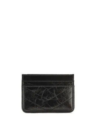 Saint Laurent Womens Niki Vintage Leather Card Holder Nero Calf Bos Taurus Shoulder Bags