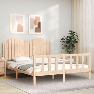 vidaXL Estructura De Cama Sin Colch&oacute;n Madera Maciza De Pino 160x200 Cm Vidaxl
