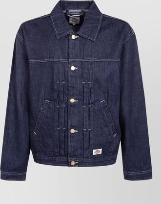 Dickies pleated denim jacket front pockets stitching