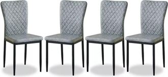 Ainpecca Ainpecca - Set of 4 Dining Chairs High Back pu Office Kitchen Chair Living Home-new Grey