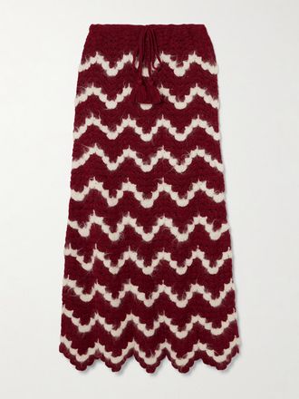 Escvdo Gonna Midi In Alpaca Crochet Smerlato Safi - Bordeaux