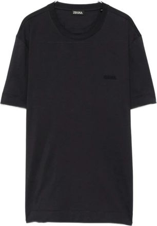 Ermenegildo Zegna Katoenen Jersey T-shirt - Heren - T-shirts - Grijs - M - Katoen - Tops