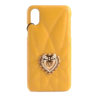 Dolce & Gabbana Phone Accessories, female, Yellow, Size: ONE SIZE Devotion Case iPhone X / XS