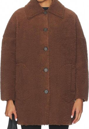 The Great. Plush Car Coat In Chocolate