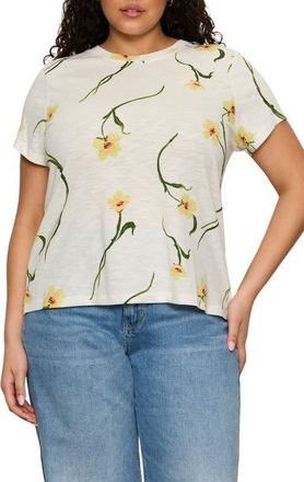 Sanctuary The Perfect T-Shirt in White/Lemon Mead at Nordstrom, Size 2X