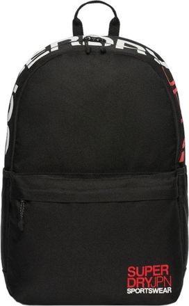 Superdry Zwarte rugzak met geborduurd logo laptopvak - Dames - Rugzakken - Zwart - ONE Size - Polyester - Tassen