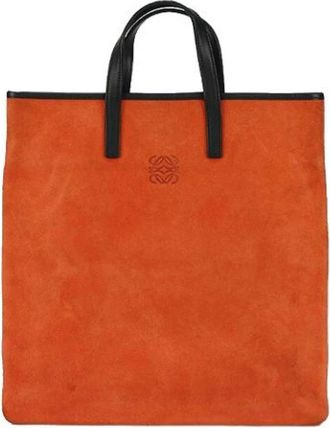 Loewe Pre-owned Tote Bags, male, Orange, Size: ONE SIZE Pre-owned Leather Suede Handbag