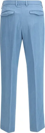 Cruna Mens Tailored Trousers Cerulean Tencel