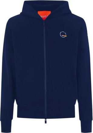 Suns Hoodie met ritssluiting en katoenen samenstelling - Heren - Vesten met rits - Blauw - 2XL - Katoen - Hoodies & sweatvesten
