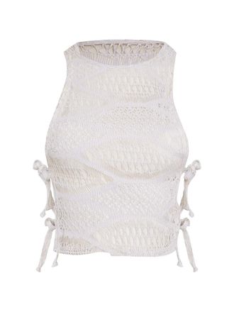 Amir Slama x Jade Picon gebreide tanktop met strik - Wit