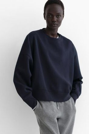 H&M Oversized Sweatshirt in Navy Blue at Nordstrom, Size Xx-Large