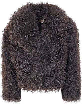 Michael Kors Cropped Faux Fur Peacoat
