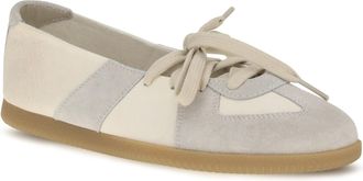 Maison Margiela Womens Lace-Uo Ballerinas Bleached Sand Flat Shoes