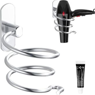 OEM Soporte De Aluminio Para Secador De Pelo De Montaje En Pared - Autoadhesivo, No Requiere Taladrar - Resistente A La Corrosi&oacute;n - Capacidad De Carga De 