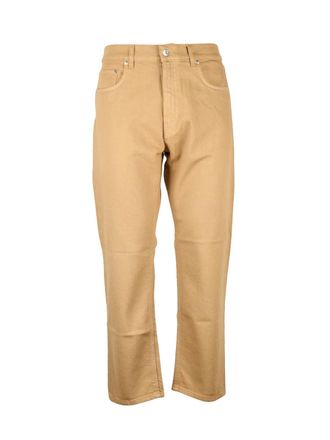 Mauro Grifoni Yellow Cotton Elastane Mens Straight Leg Jeans