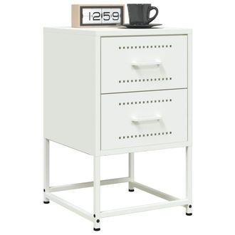 Berkfield Home Bedside Cabinets 2 pcs White 36x39x60.5 cm Steel