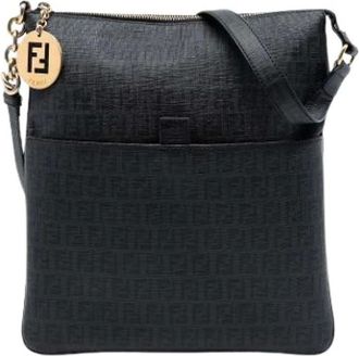 Fendi Pre-owned Cross Body Bags, female, Black, Size: ONE SIZE Pre-owned Canvas Cross Body Bag