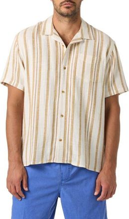 O'Neill OG Stripe Camp Shirt in Tofu at Nordstrom, Size Xx-Large